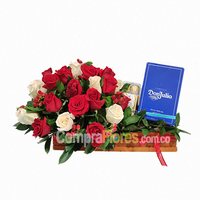 Rosas chocolates y Tequila